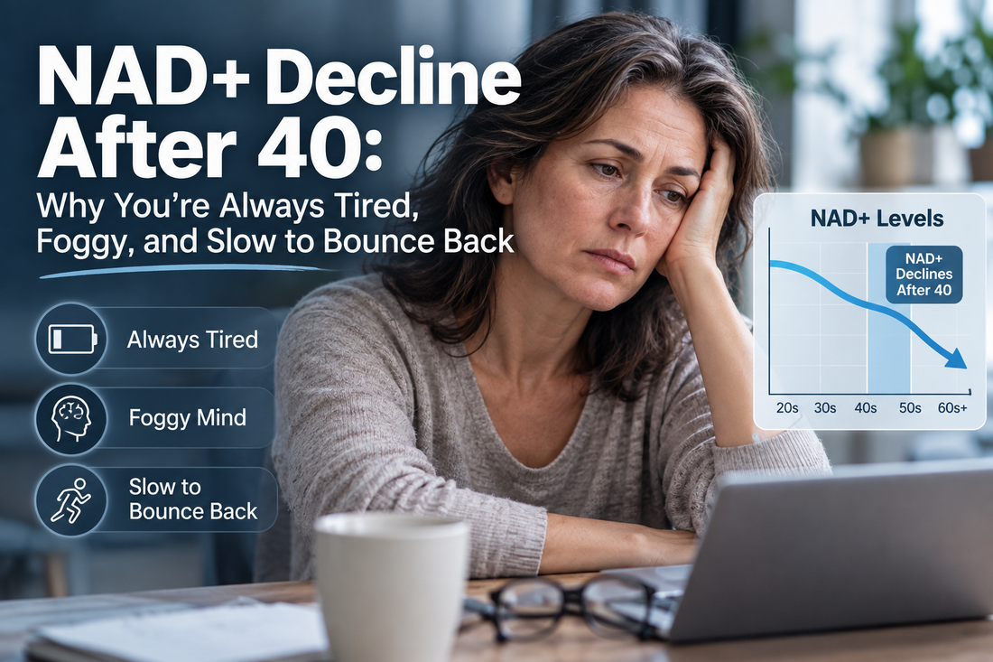 NAD+ Decline After 40: Why You're Always Tired, Foggy, and Slow to Bounce Back