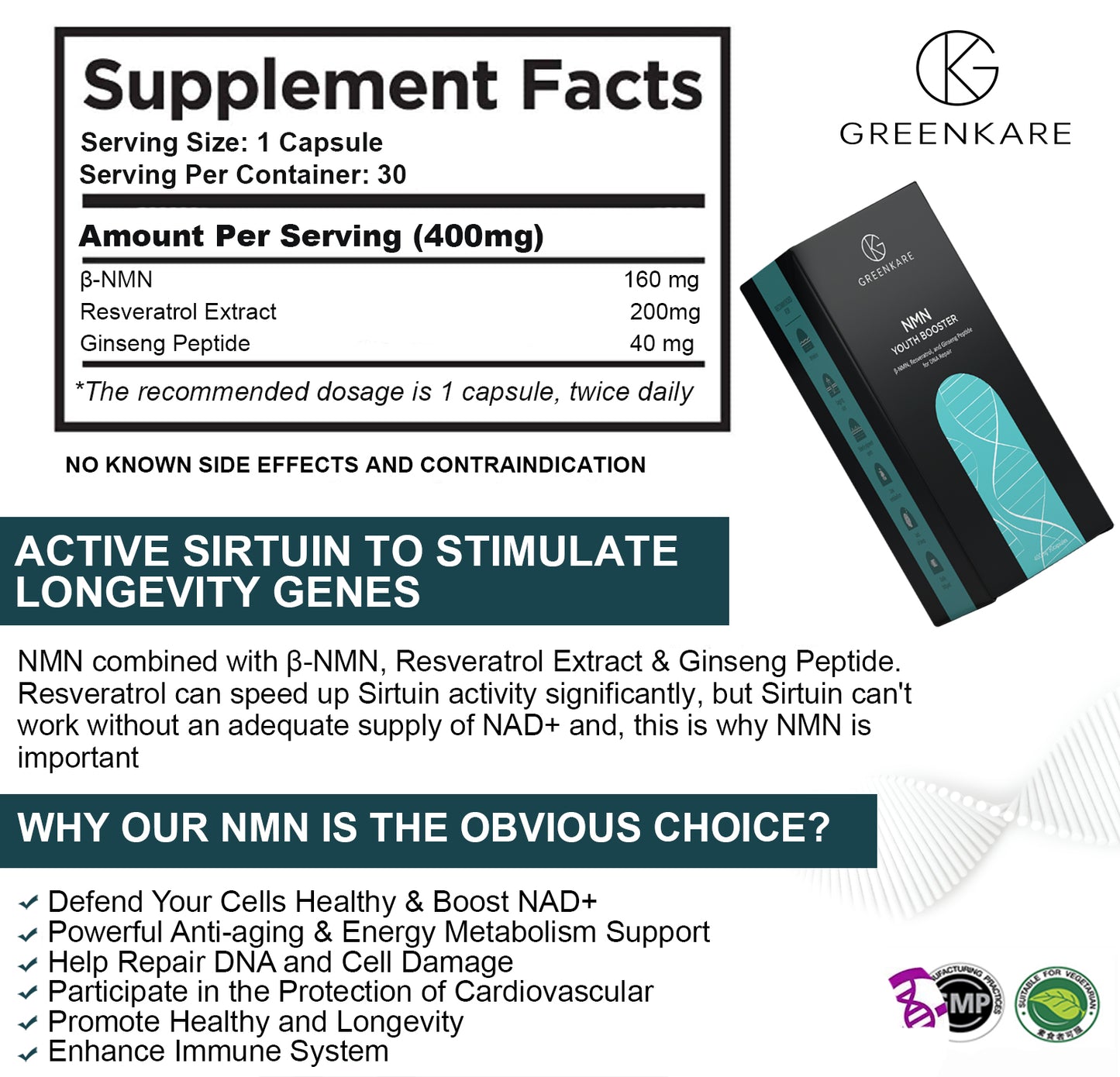 GreenKare NMN Youth NAD⁺ Booster