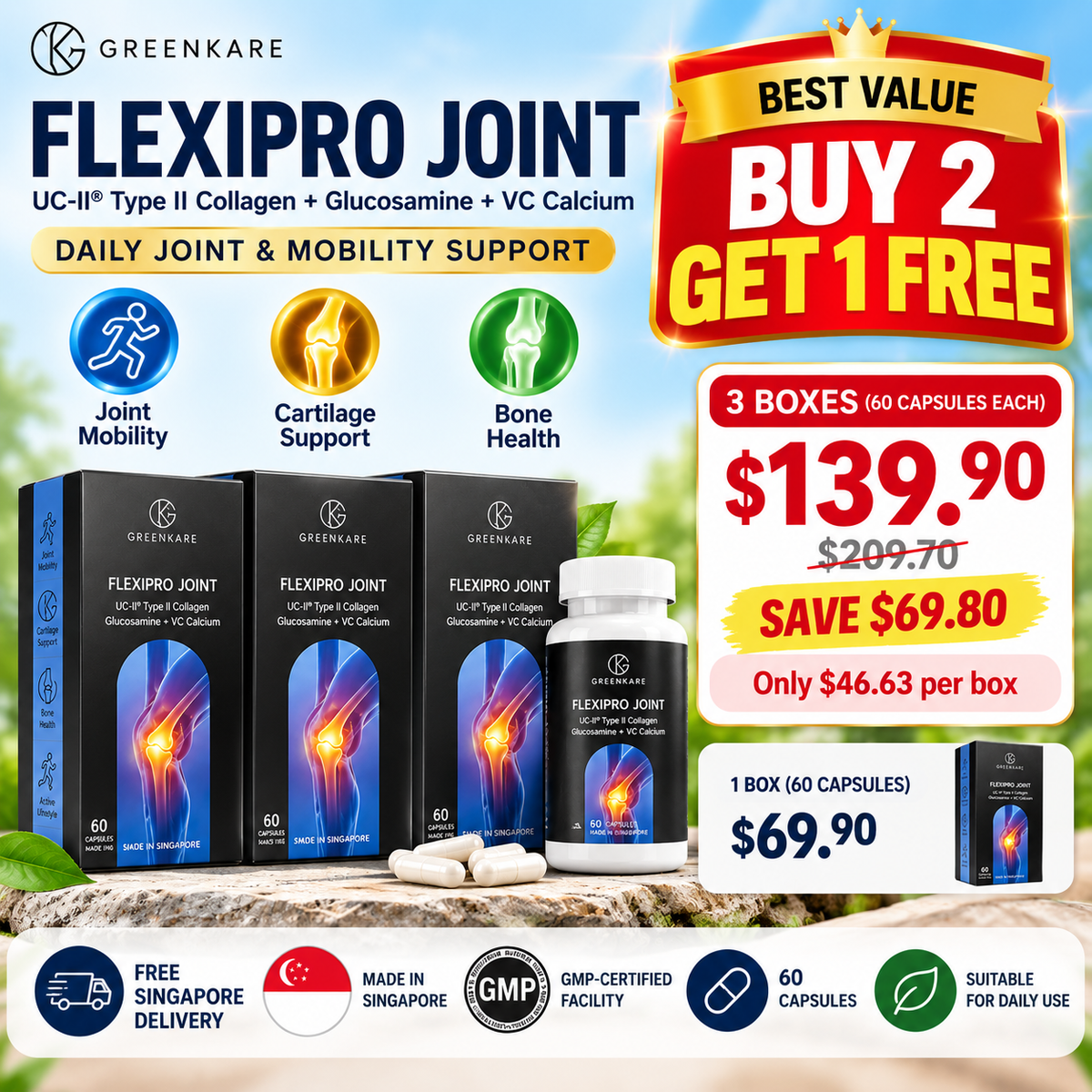 FlexiPro Joint – UC-II® Joint Supplement Singapore