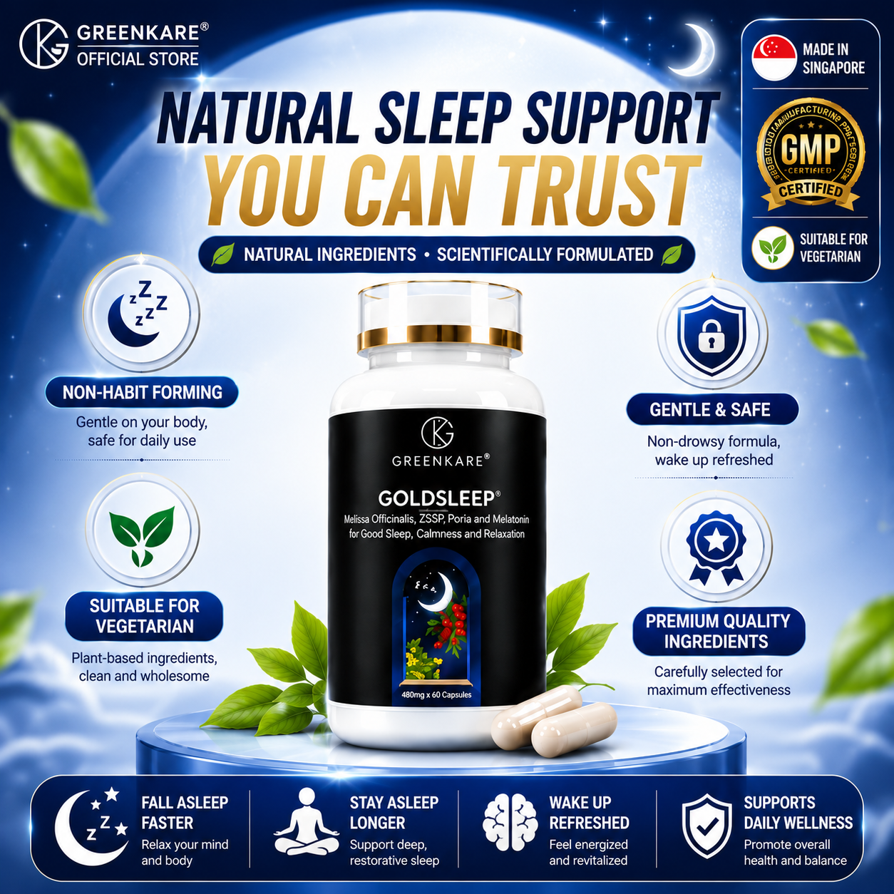 [BUY 2 FREE 1]Gold Sleep